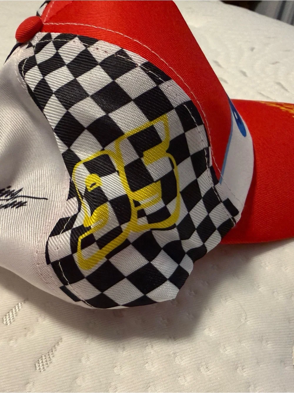 Disney Red Lightning McQueen Kids Hat with Blue Eye Graphics